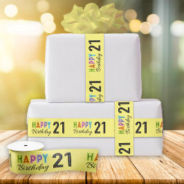 21. Geburtstag Typografie Ribbon Satinband