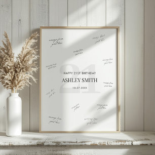 21. Geburtstag Unterschriften-Gästebuchposter Poster