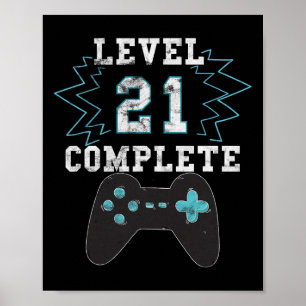 21. Geburtstag Videospiel Spaß T-Shirt Funny Gamer Poster