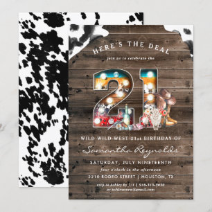 21. Geburtstag Wild West Cowboy Einladung