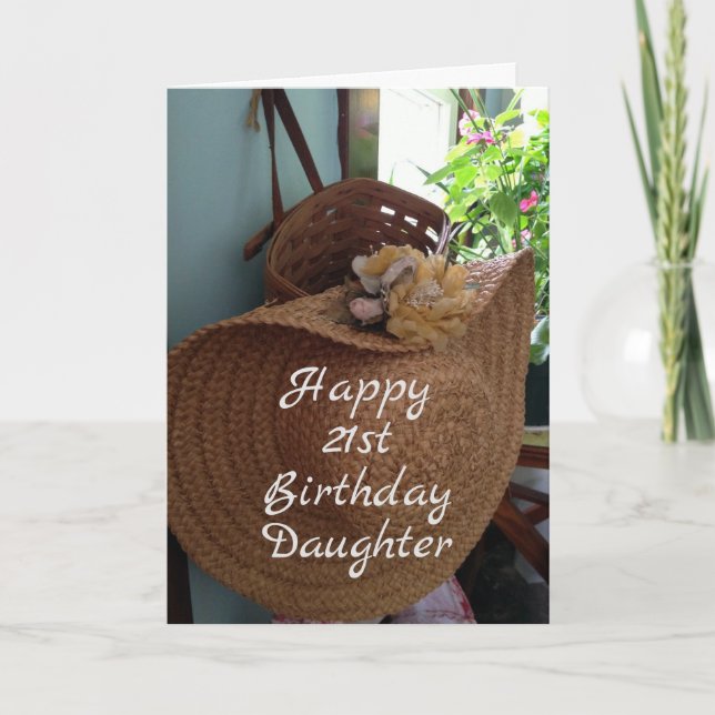 **21. GEBURTSTAG** WÜNSCHT "SCHÖNE DAUGHTER" KARTE (Vorderseite)