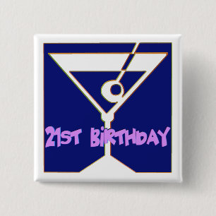 21. Geburtstags-Geschenke Martinis Button