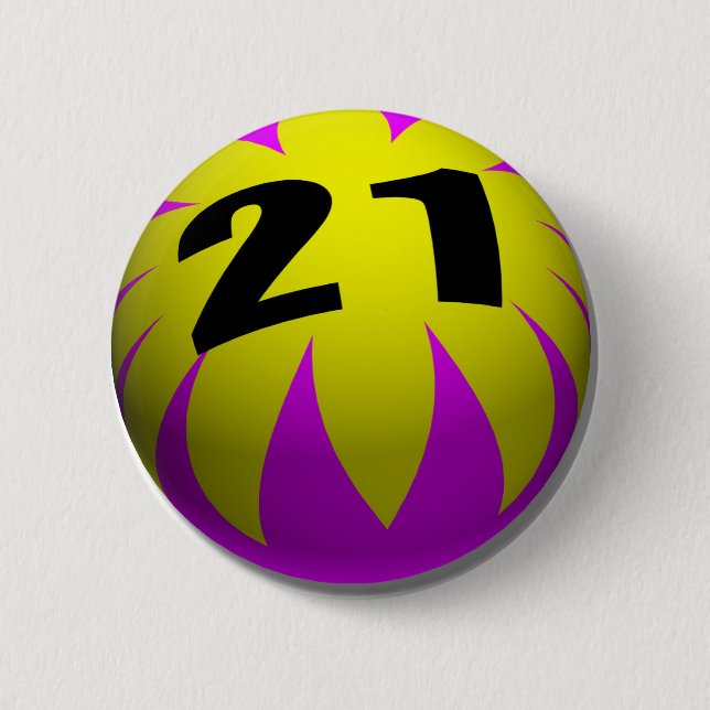 21. Geburtstags-Geschenke, Wasserball 21! Button (Vorderseite)