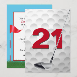 21. Geburtstags Golf Theme Party Einladung