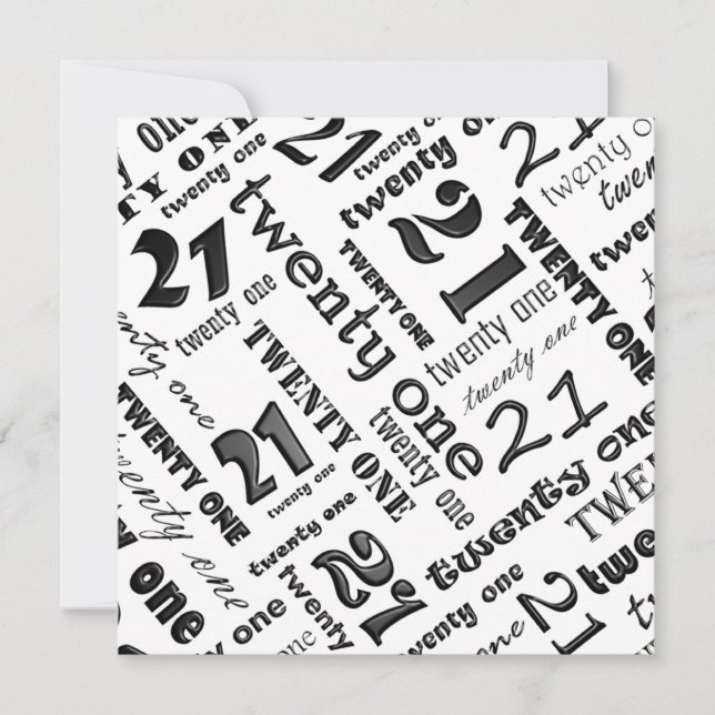 21. Geburtstags-Party Einladung (Vorderseite)