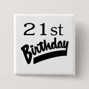 21. Geburtstags-Schwarzes Button