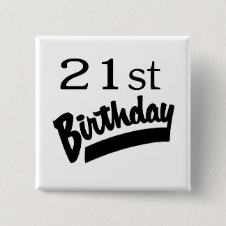 21. Geburtstags-Schwarzes Button