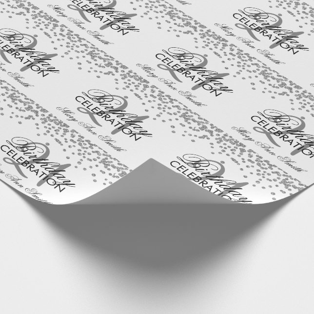 21. Geburtstags-silbernes Geschenkpapier (Ecke)