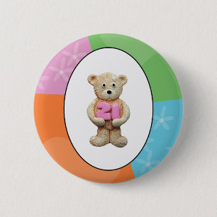 21. Geburtstags-Teddybär Button