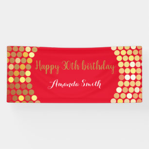 21. Geburtstagsbanner Red Gold Glitzer Banner