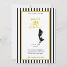 21. Geburtstagseinladung Schwarz & Gold