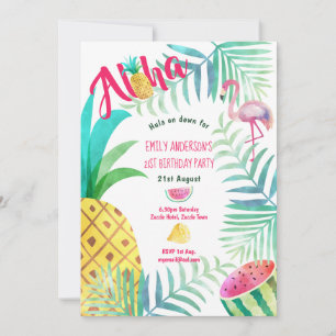 21. Geburtstagseinladungen für tropische Ananas Fl Einladung