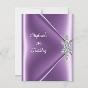 21. Geburtstagsfeier Lila Mauve Diamant Juwel Einladung