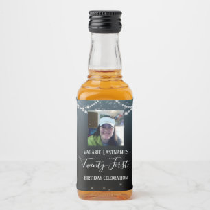 21. Geburtstagsfeier Ombre Diamond Alkoholflaschenetikett