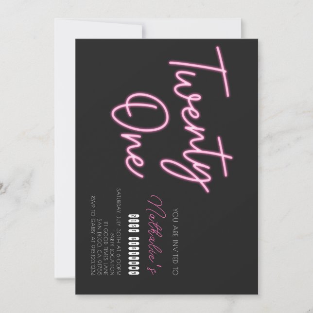 21. Geburtstagsfeier Party Einladung (Vorderseite)