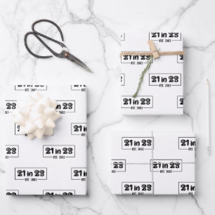 21. Geburtstagsgeschenk 21 im 23. Geschenkpapier Set