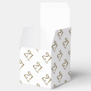 21. Geburtstagsgoldweißes elegantes Geschenkschachtel