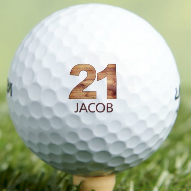 21. Geburtstagsgolfbälle 21 Jahre Golfer Holzgesch Golfball (Von Creator hochgeladen)