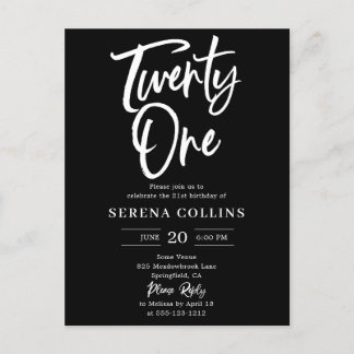 21 Geburtstagskalligraphie Postkarte