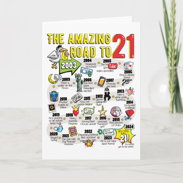 21. Geburtstagskarte Karte (Vorderseite)