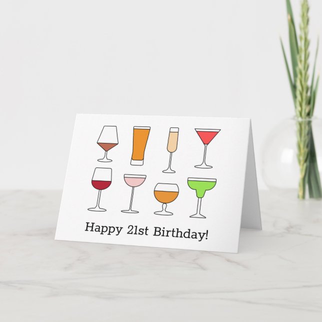 21. Geburtstagskarte Karte (Vorderseite)