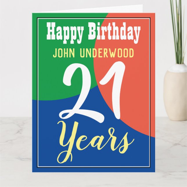 21. Geburtstagskarte Karte (Vorderseite)