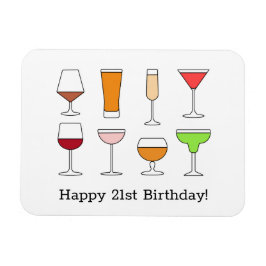 21. Geburtstagskarte Magnet