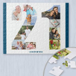 21. Geburtstagskollage Nr. 21 Keepake Puzzle<br><div class="desc">Erstellen Sie Ihr eigenes Foto-Puzzle für ein einzigartiges 21. Geburtstagsgeschenk. Mit 10 benutzerdefinierten Fotos kann das Foto-Puzzle mit einem Namen und/oder einer kurzen Nachricht weiter personalisiert werden. Die Zahl 21 Foto Collage hat eine Vielzahl von Landschafts-, Quadrat- und Portrait-Fotos, die Ihnen viel Flexibilität bei der Platzierung Ihrer Lieblingsfotos geben. Foto-Rätsel...</div>