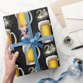 21. Geburtstagsparkler in der Tasse Bier Geschenkpapier