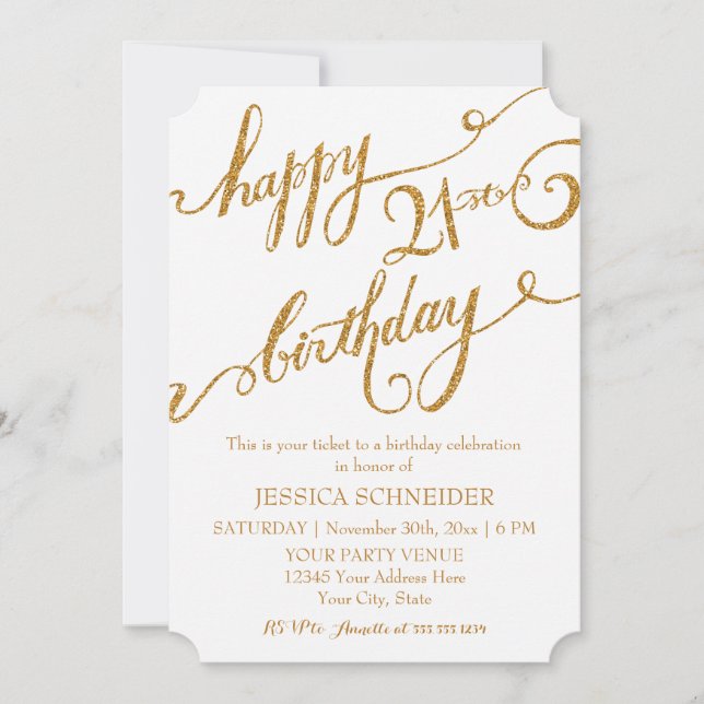 21. Geburtstagsparty Einladung (Vorderseite)