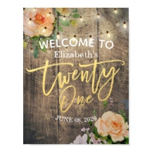 21 Geburtstagsparty Holz Blume String Light Willko