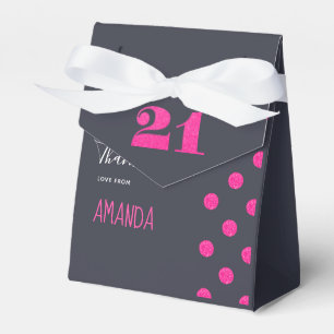 21. Geburtstagsparty Hot-Pink glänzende personalis Geschenkschachtel