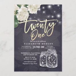 21 Geburtstagsparty Mason Jars String Lights Blume Einladung