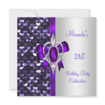 21. Geburtstagssilbersequenzen Lila Diamant Bow