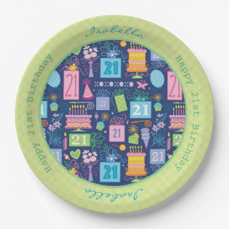 21. Geburtstagstorte Cupcake Gegenwart Individuell Pappteller