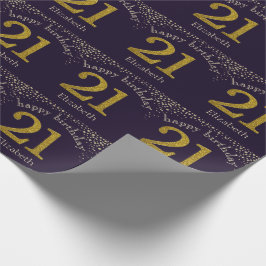 21 Glitzer Gold Birthday Wrapping Paper Geschenkpapier