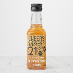 21. Glitzer   Käse & Bier bis 21 Jahre Alkoholflaschenetikett