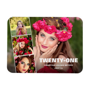 21.Glückwunsch zum Geburtstag 4 FotoCollage Magnet