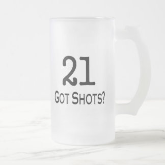 21 got Schüsse Mattglas Bierglas