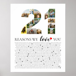 21 Gründe, warum wir Sie zum 21. Geburtstag Foto L Poster