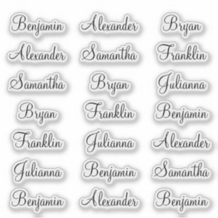 21 Guest First Names Modern Elegant Calligraphy Aufkleber
