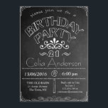 21. Halbpension Geburtstagsfeier Einladung<br><div class="desc">21. Chalkboard Party Geburtstagsfeier Einladung - der gesamte Text ist bearbeitbar, um Ihren Standort, Datum, Alter, Namen zu Anzug. Einfach alle Informationen zu ändern, einfach neue Wörter in die dafür vorgesehenen Felder eingeben. Bearbeitbarer Text: Celia Anderson, bitte schließen Sie sich uns für einen BIRTHDAY PARTY (Alter) 13/06/2016 @ 18:00 Uhr...</div>