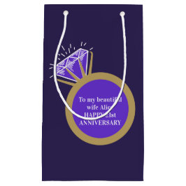 21. Hochzeit Jubiläum Iolite lila Edelsteinring Kleine Geschenktüte