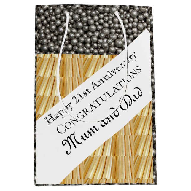 21. Hochzeit Mittlere Geschenktüte (Vorderseite)