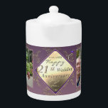 21. Hochzeitstag 2FotosBrass und Iolite<br><div class="desc">Ich entwarf diesen Foto Teekessel,  der ihrem 21. Hochzeitstag gewidmet ist,  mit einem Nicken an die traditionellen Geschenke aus Iolithstein und Messing,  um ihren Meilenstein in diesem wunderschönen,  originellen Design zu markieren!</div>