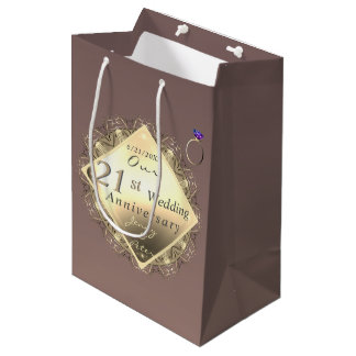 21. Hochzeitstag Brass und Iolite Mittlere Geschenktüte