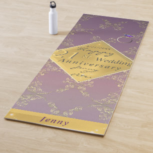 21. Hochzeitstag Brass Yoga Mat Yogamatte
