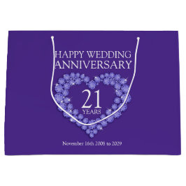 21. Hochzeitstag Iolit Foto lila Tasche Große Geschenktüte