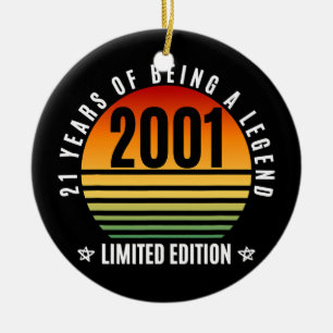 21 Jahre alte Geschenke Retro 2001 Limited Edition Keramik Ornament