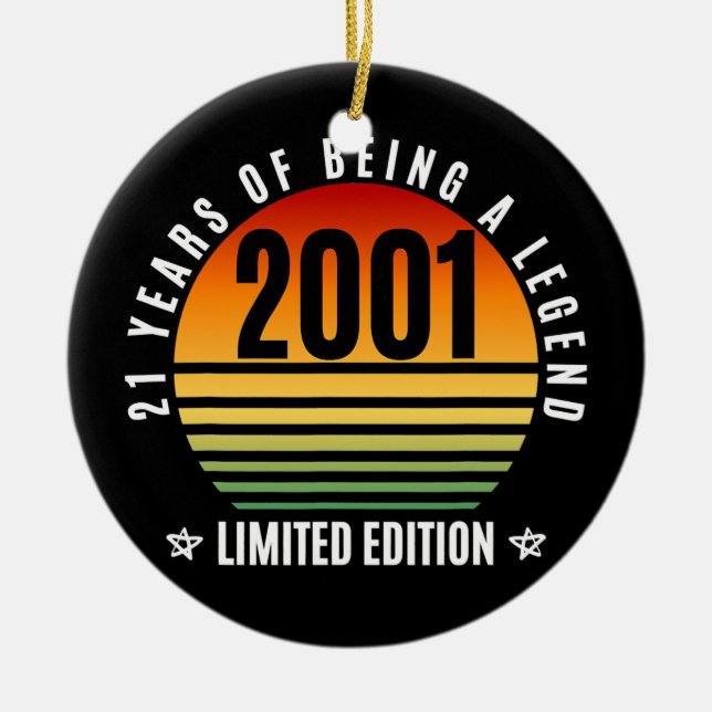 21 Jahre alte Geschenke Retro 2001 Limited Edition Keramik Ornament (Vorne)